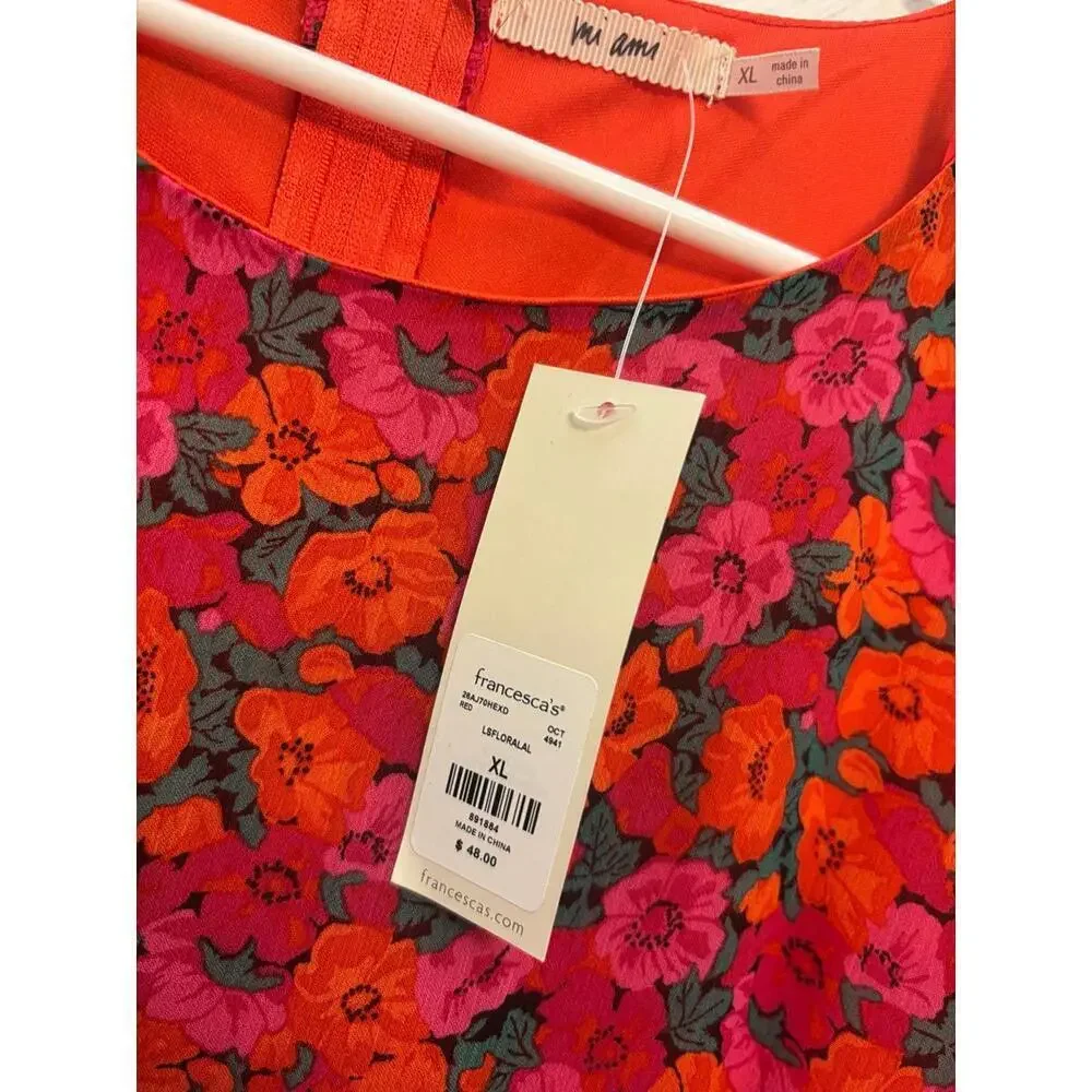 Francesca’s Collection Floral Mini Dress Size XL - Picture 4 of 9